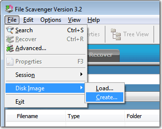 File, Disk Image, Create...